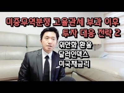미중무역분쟁 고율관세부과 이후 투자대응전략2 위안화환율,달러인덱스,미국채금리