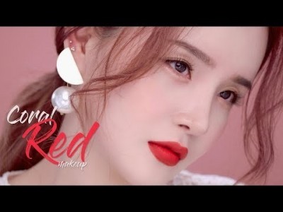 Español/JPN/CHN SUB[요청 Makeup] 쉽고 간단하게 하는 투명한 코랄 레드립 메이크업 Ch…