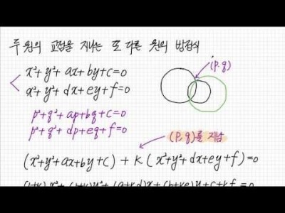 두 원의 교점을 지나는 또 다른 원의 방정식