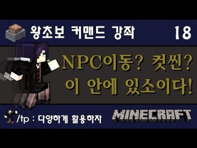 Unhak] 마인크래프트 왕초보 커맨드 강좌 18편 - NPC이동과 컷씬은 여기서 시작된다! /tp