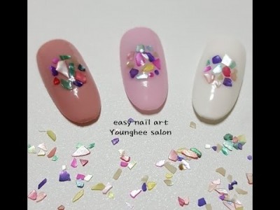 레인보우 자개를 이용한 젤 네일아트/Nacre nail art ㅣ Younghee Salon