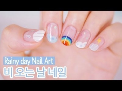 비 오는 날 젤네일아트 : Rainy Day Nail Art