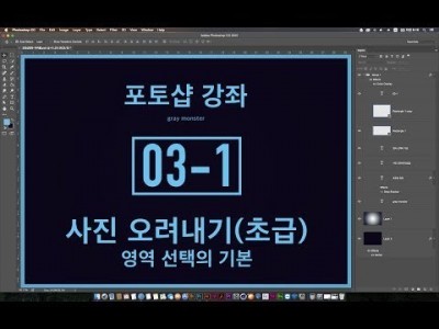 [포토샵 강좌] 03-1 사진 오려내기(초급) - 영역선택하기