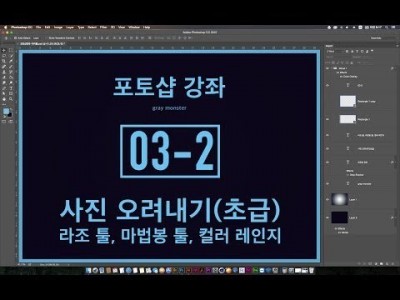 [포토샵 강좌] 03-2 사진 오려내기(초급) - 라조툴, 마법봉툴, 컬러레인지