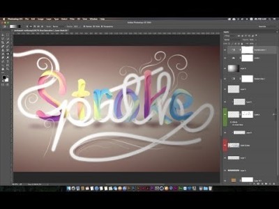 [포토샵 강좌] 13-2 엇갈리는 글씨 만들기 - Stroke Path