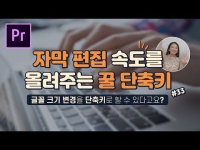 #33. 프리미어 프로 자막 편집 속도를 올려주는 꿀 단축키 소개 (글꼴 크기 변경을 단축키로 할 수 있다고…