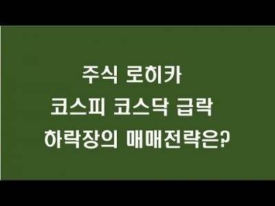 코스피  코스닥 급락 하락장의 매매 전략은
